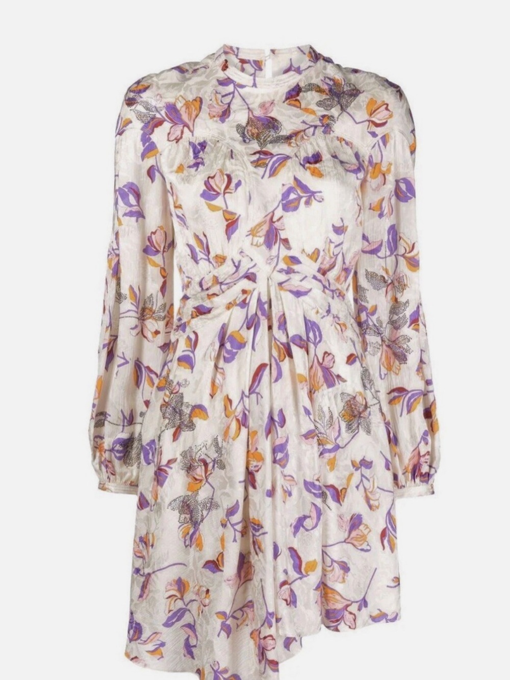 NWOTs Zadig & Voltaire White Mini Dress with Purple & Orange Floral Print